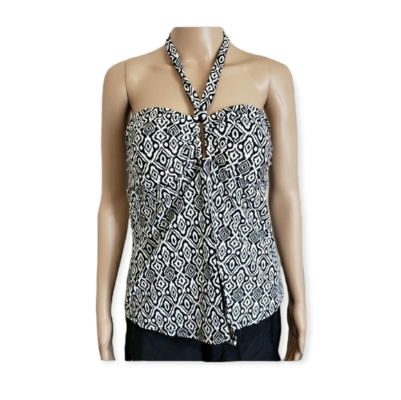 NEW! Printed Flyaway Halter Tankini Top (NWOT) -10 - Picture 1 of 9